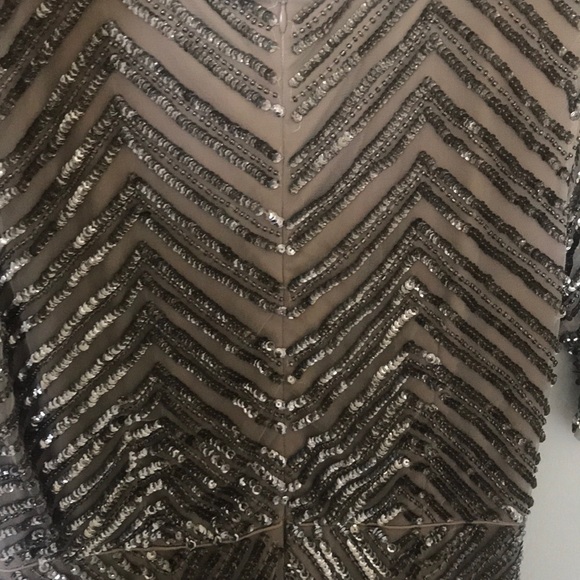 Nude beaded party gown - Picture 5 of 12